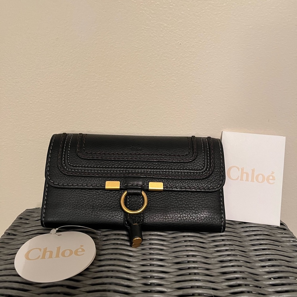 Chloe Marcie Leather Flap Wallet